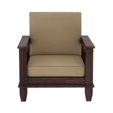 Trinity Solid Sheesham Wood Single Seater Sofa (Walnut Finish)